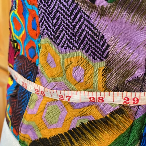 Vintage Vibe Boho Retro Beaded Bold Pattern Sebatu Hand- Print Halter Top Size M - Picture 7 of 11